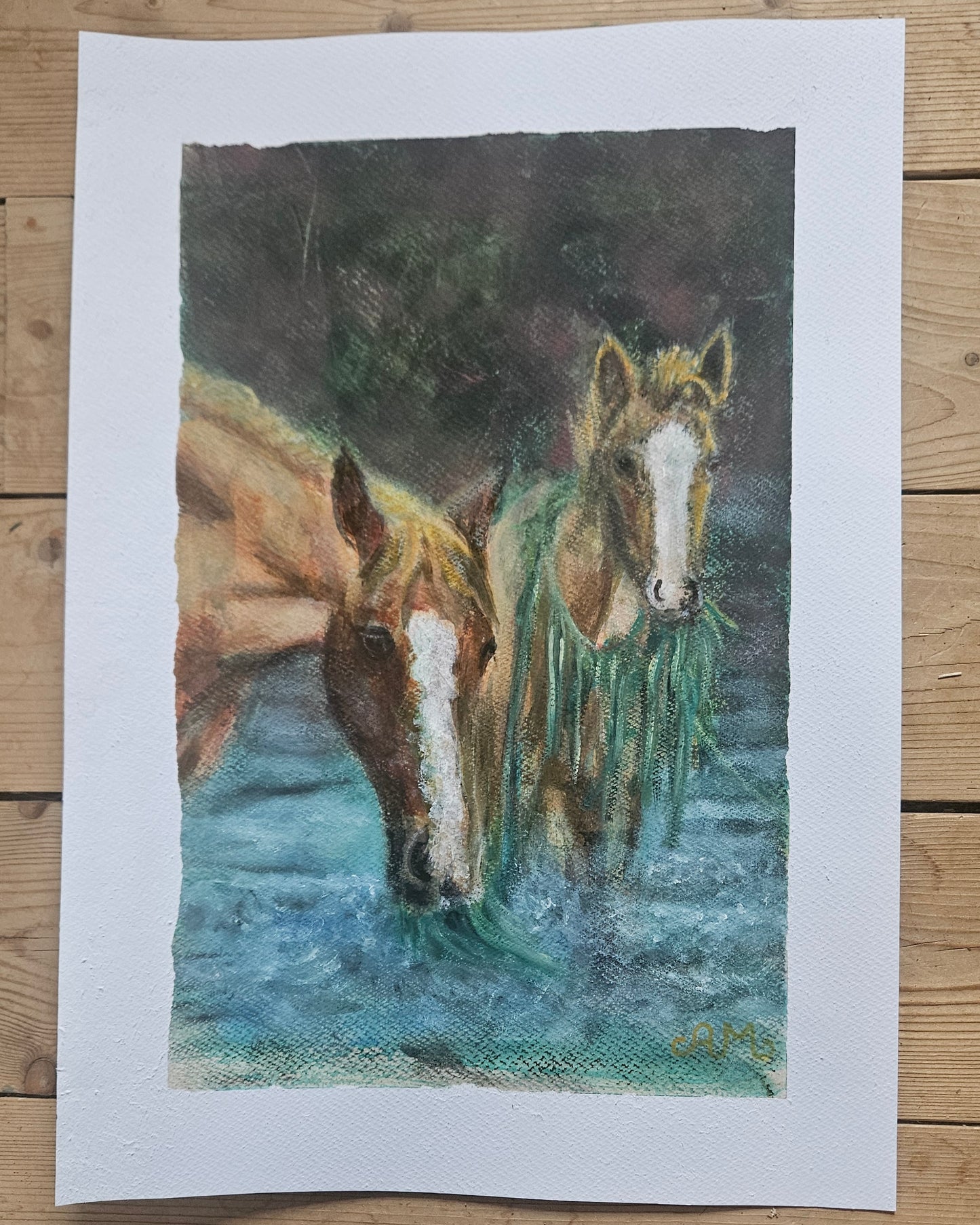 Original painting "Camouflaged Charm" A3 paper