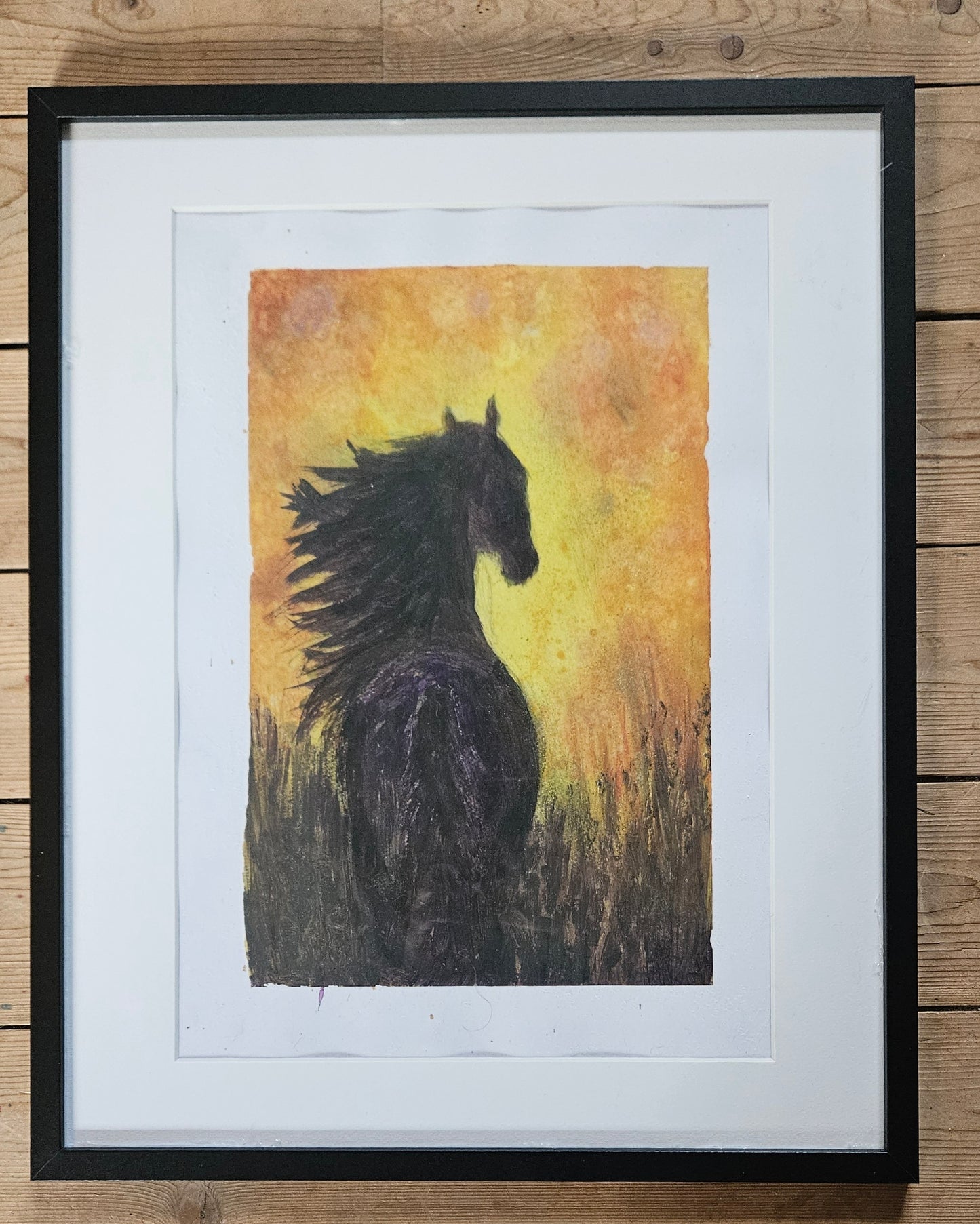 Original painting "When everything becomes still" A3 paper
