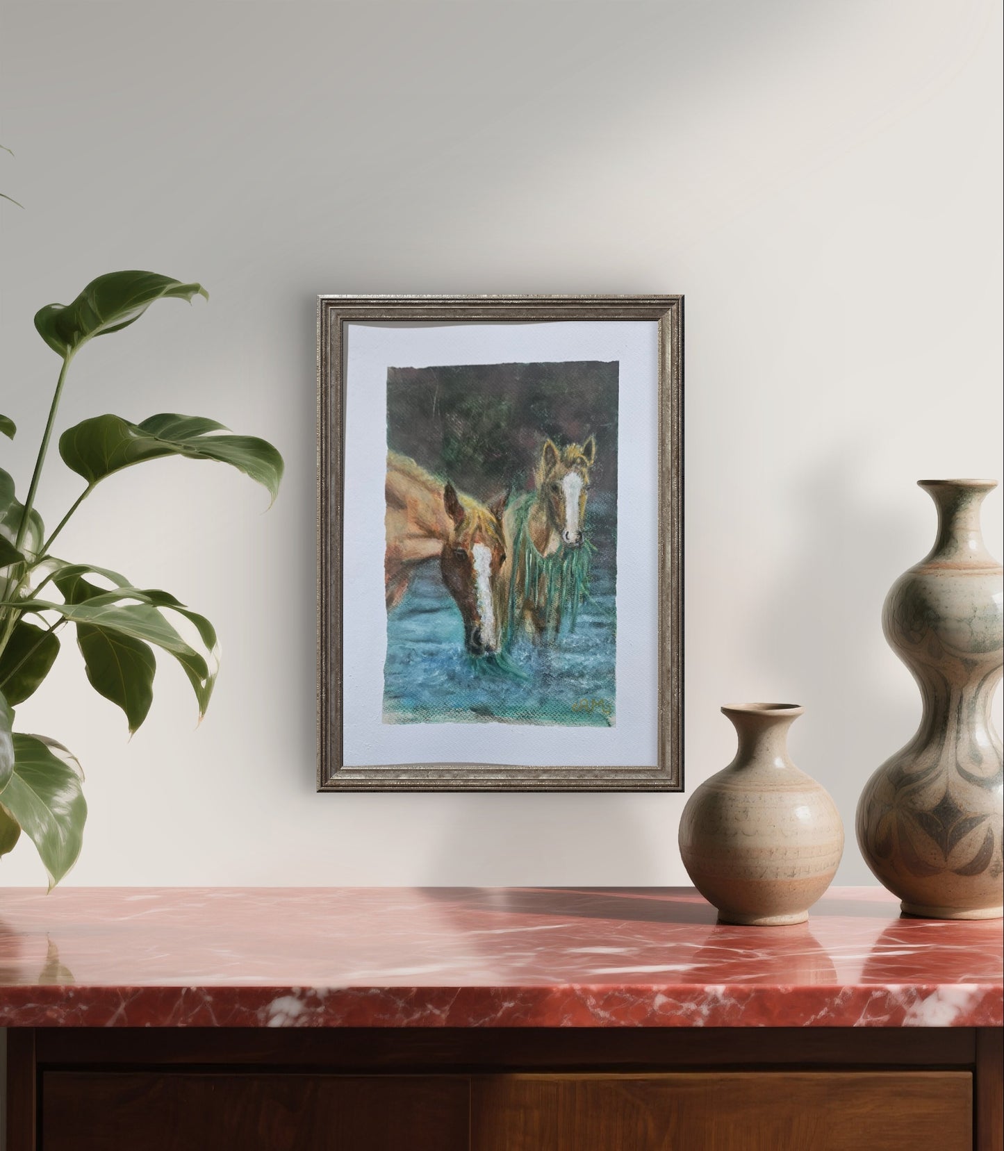 Original painting "Camouflaged Charm" A3 paper