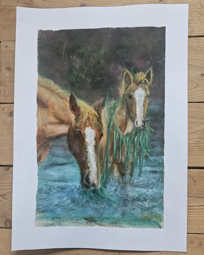 Original painting "Camouflaged Charm" A3 paper
