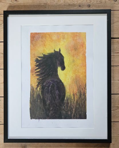 Original painting "When everything becomes still" A3 paper