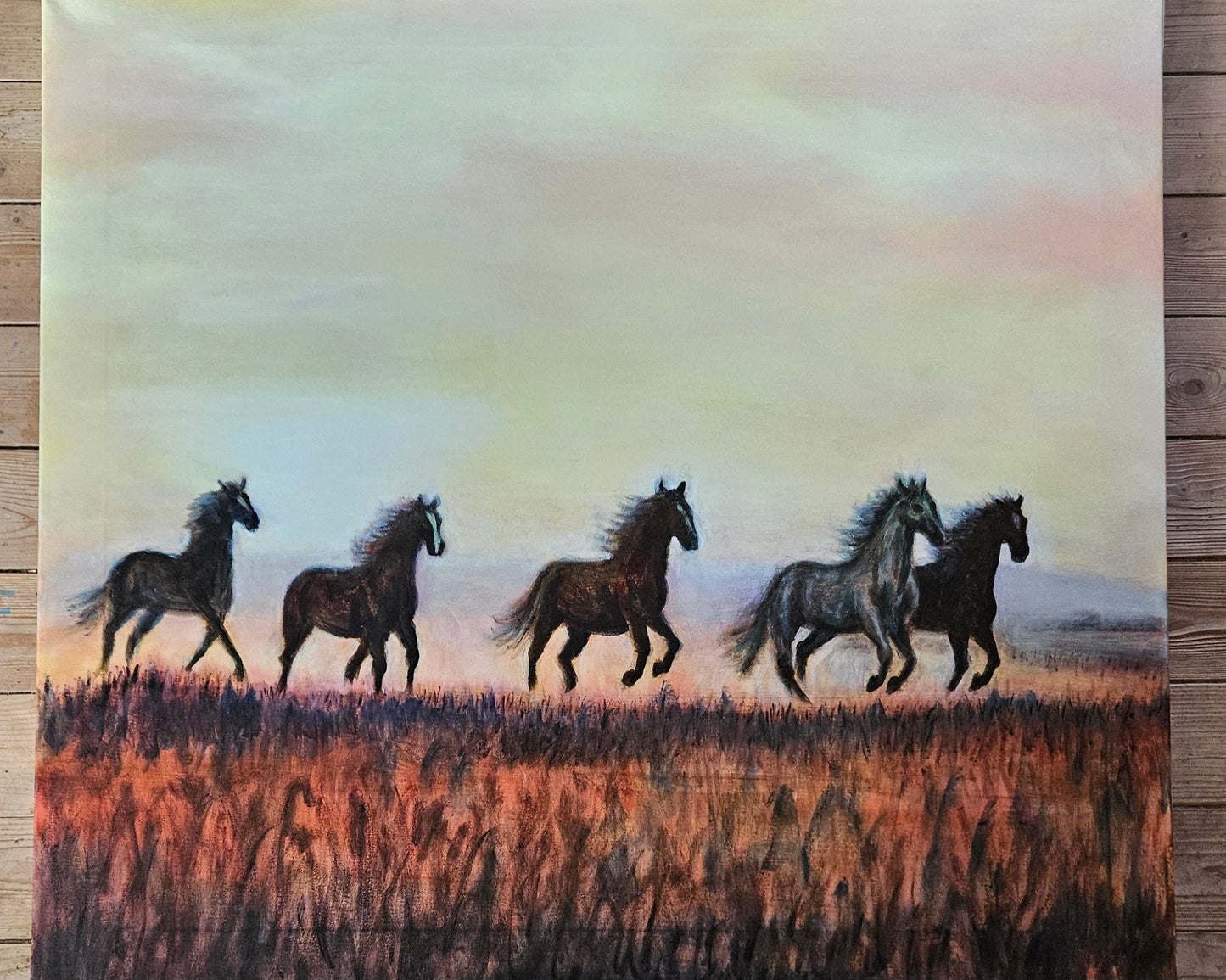 Originalt maleri "Vinger uden Fjer" 90x100 cm